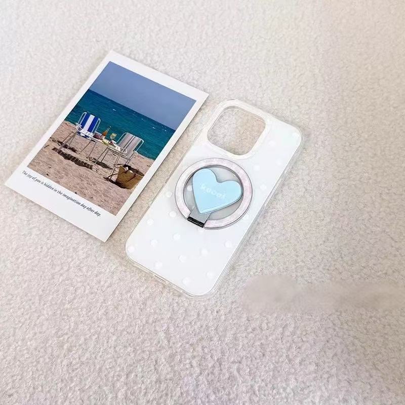 Coreano ins simple punto de onda para iphone16ProMax soporte plegable 14/15 funda para teléfono móvil Apple 13 mujer