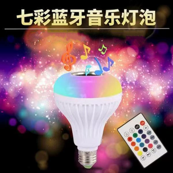 B22/E27 красочная Bluetooth музыкальная лампочка беспроводной пульт дистанционного управления Затемнением светодиодный динамик меняющий цвет лампа KTV
