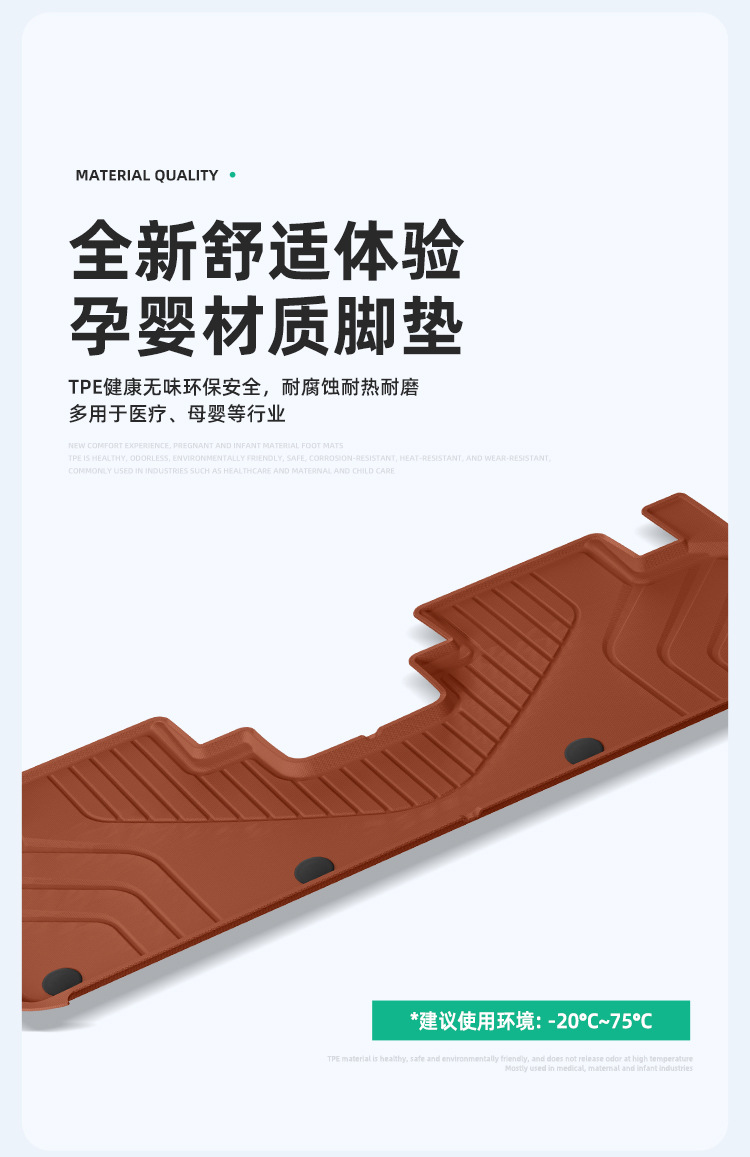 Suitable for 22-24 Ideal L9 Car Floor Mats, Full Tpe Black Orange Injection Molded Floor Mats, Special Car Floor Mats