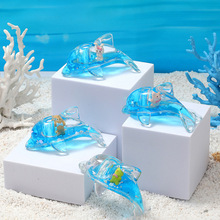 卡通海豚海洋海底世界入油液体创意摆件儿童海洋馆纪念礼品流沙瓶