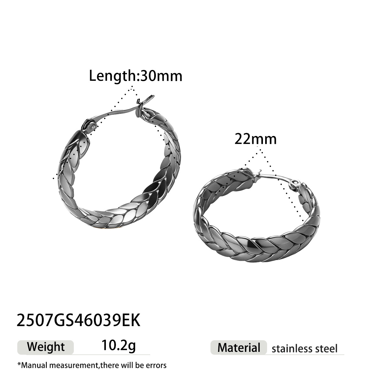 TENA europa y americana pendientes de acero inoxidable temperamento de alta calidad trenzado galvanizado de oro de titanio de 18k inserciones de joyería transfronteriza
