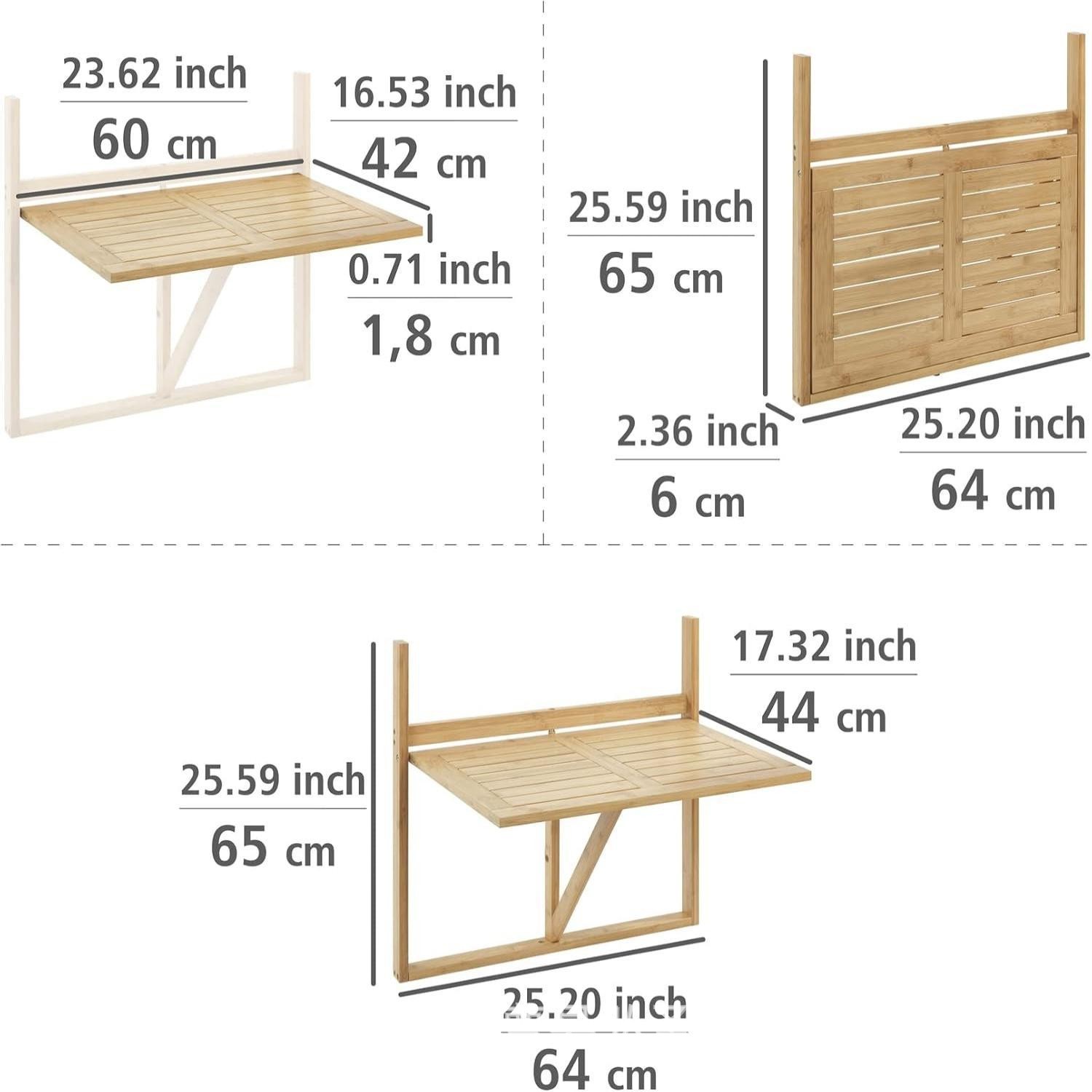 Mesa plegable para balcón Mesa plegable colgante de madera Mesa plegable Panel de mesa de madera plegable Mesa de centro Mesa de estudio rectangular montada en la pared