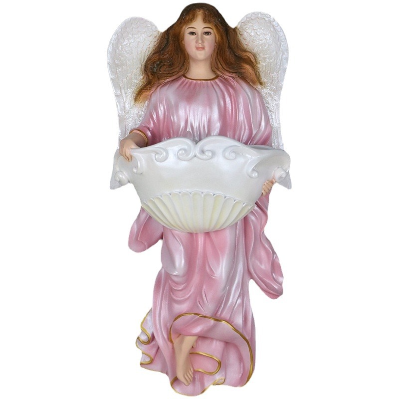 50cm Ángel Cuerpo de Agua Santa Colgante Mirando Estatuas de Estatuas de la Iglesia Decoración de la Estatuas de la Casa Salón