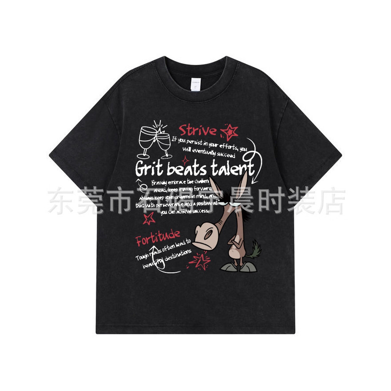 2025 Spring and Summer New Cross-Border Nirvana Rock Band Vintage Short-Sleeved T-Shirt Heavily Distressed