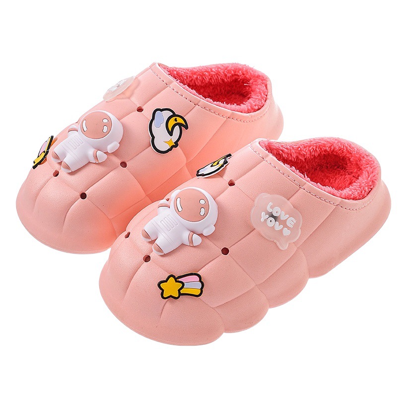 Zapatillas de algodón de invierno para mujer pareja casa impermeable antideslizante bolsa talón mierda sensación forro polar cálido confinamiento zapatillas de algodón para hombres