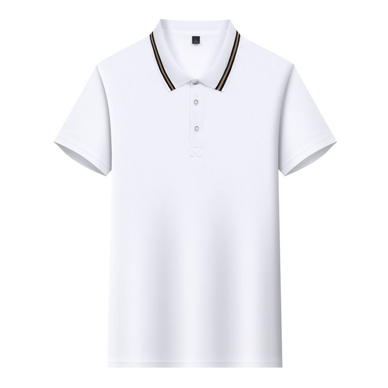 2025 Summer New Summer Ice Silk Short-sleeved POLO Men's T-shirt Business Casual Breathable Lop Half-sleeved Top