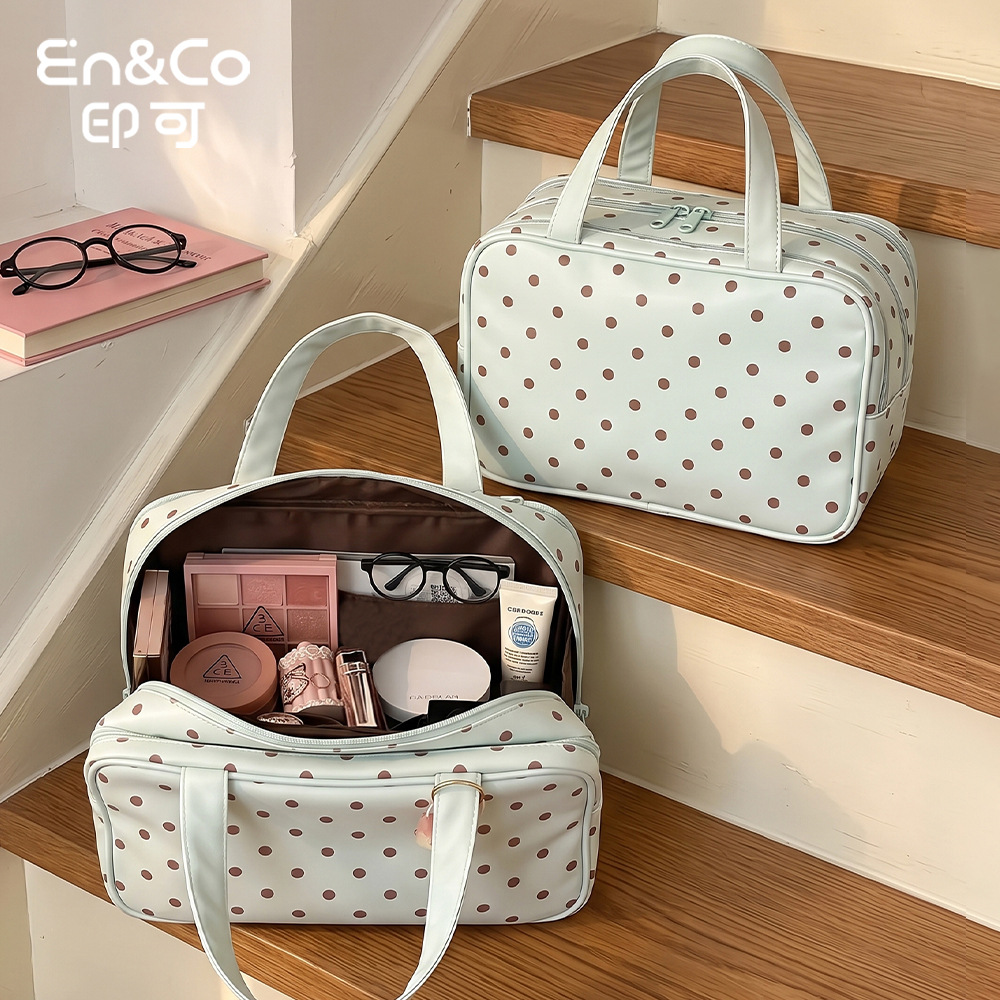 Cosmetic Bag Wholesale Polka Dot Ins Style Three-Part Multifunctional Large Capacity Travel Portable Storage Bag for Women
