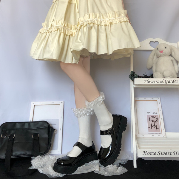 Summer thin Japanese cute lace knee socks