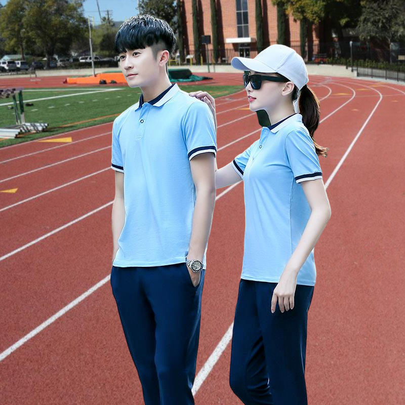 학교 유니폼 캐주얼 세트 초등 및 중등 학교 학생 세트 여름 고등학생 느슨한 YUELAN 반팔 수업 옷 중학생 의류