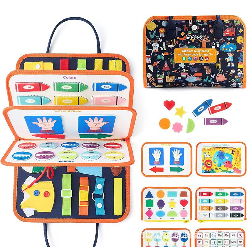 Tablero de aprendizaje de fieltro para niños, juguete para niños pequeños, libro de ejercicios, capacidad de aprendizaje, tablero de vestir, rompecabezas