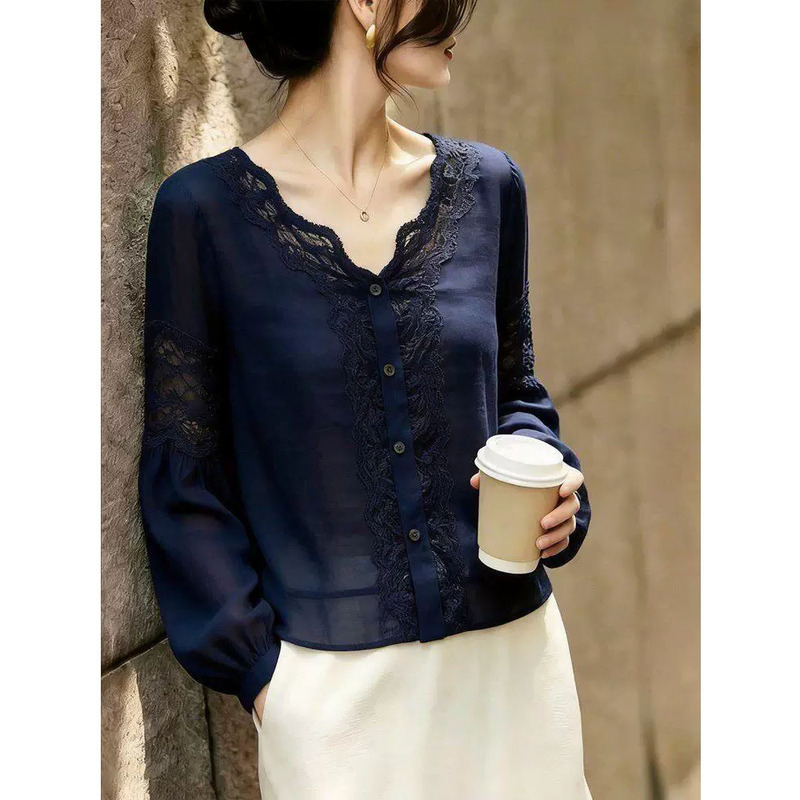 2026 Summer New Arrival: Exquisite French-style Single-piece Blouse, European High-end Fashion for Important Occasions, Elegant and Stylish Top