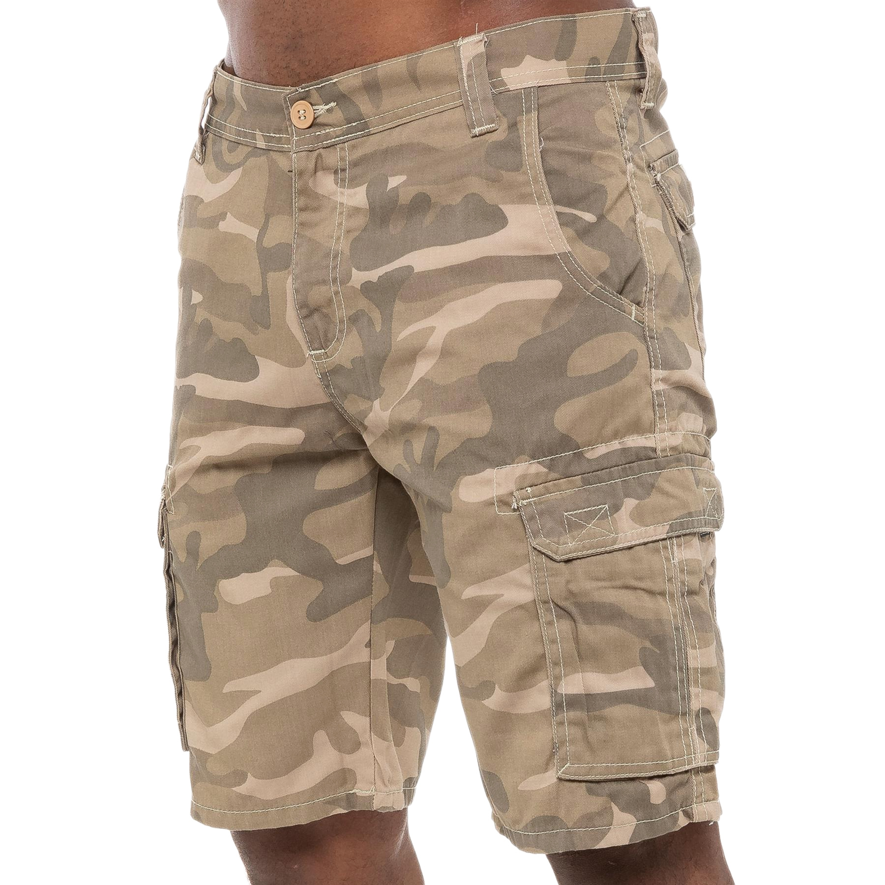 Herrenbekleidung: Camouflage-Cargoshorts für Herren, lockere Passform, mehrere Taschen, lässige und trendige Sommerhose für formelle und legere Anlässe._voghion.com