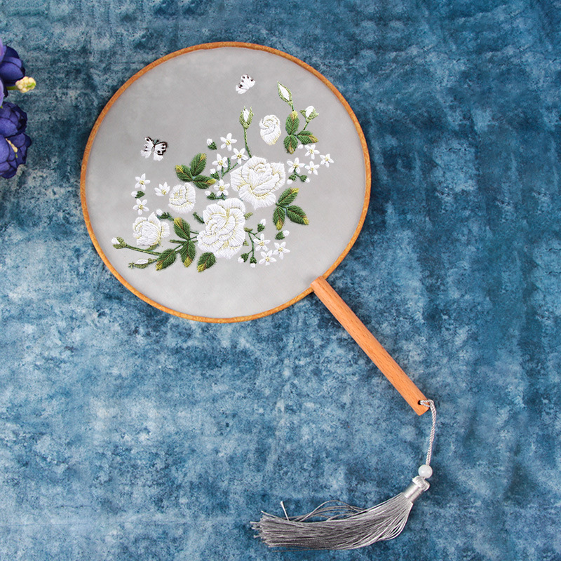 Bordado DIY auto-bordado mano antiguo grupo de ventiladores principiantes material paquete de bordado Su bolso bordado bordado