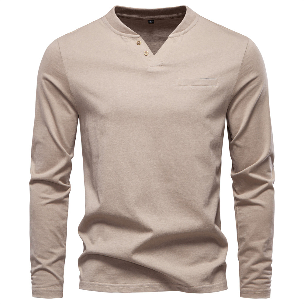 Maglia uomo maniche lunghe scollo a v slim fit in cotone_voghion.com