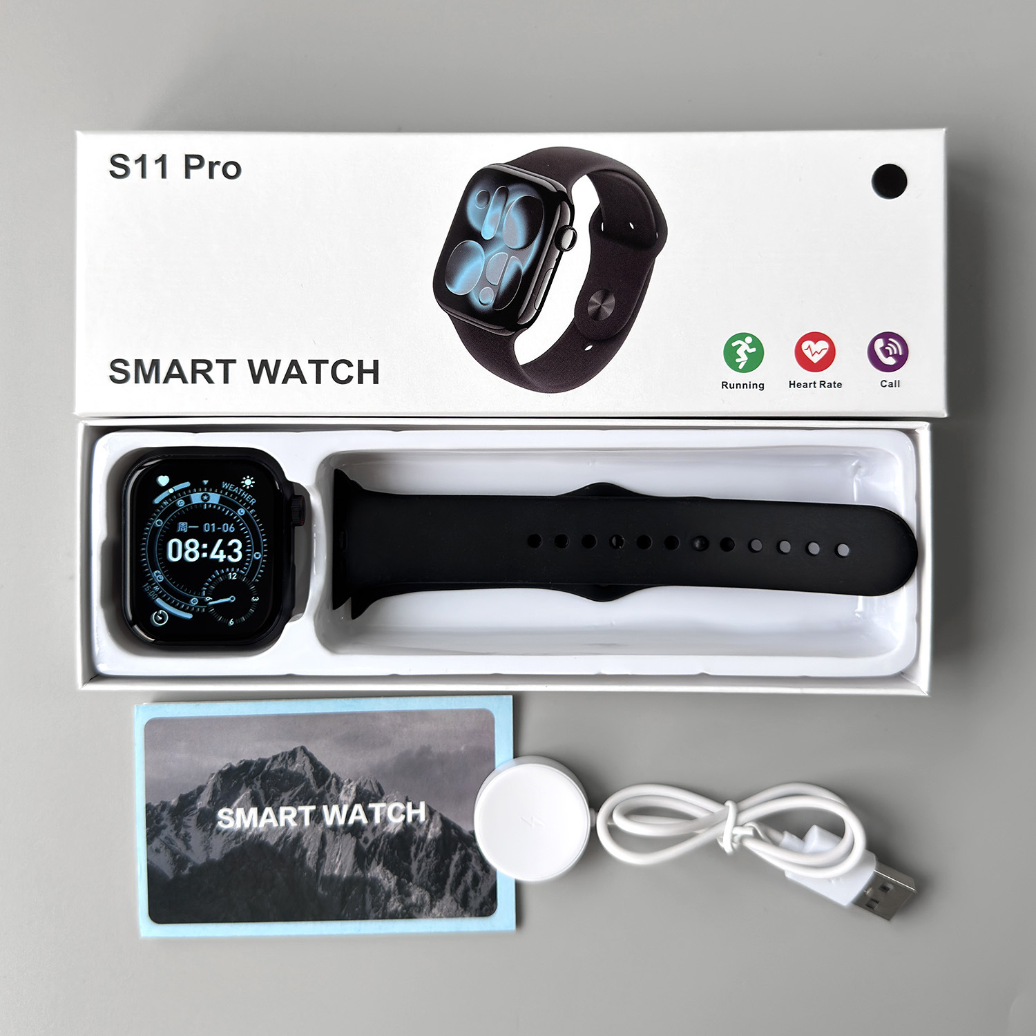 2025 nuevo reloj inteligente Huaqiang Bei s11max comercio exterior transfronterizo inglés predeterminado con 22 idiomas