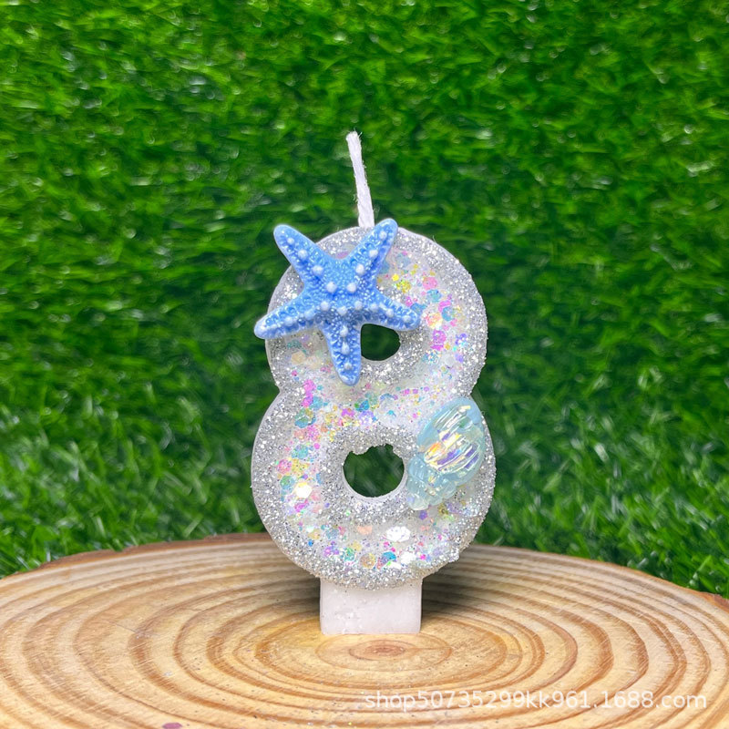 工厂直销海星数字蜡烛0-9亚马逊跨境电商气氛派对生日蛋糕装饰DIY|undefined