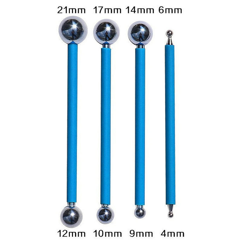 Ultra-ligero de arcilla amasamiento de plástico fondant flor herramienta de modelado sangría hecho a mano arcilla cerámica herramientas 4 8-cabeza píldora palos