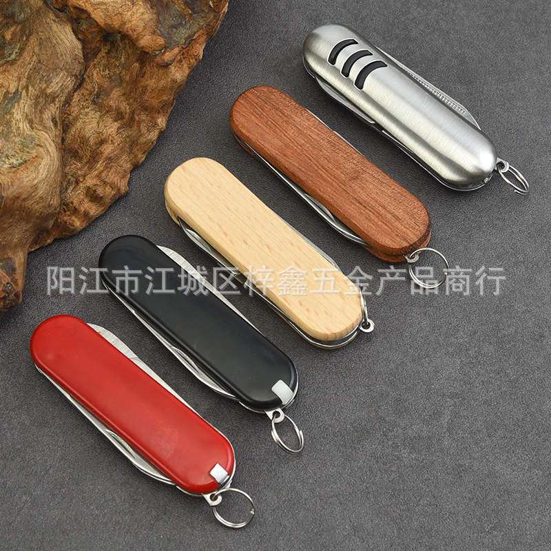 厂家现货多功能户外随身工具瑞士三开小刀折叠刀具迷你便携小刀具