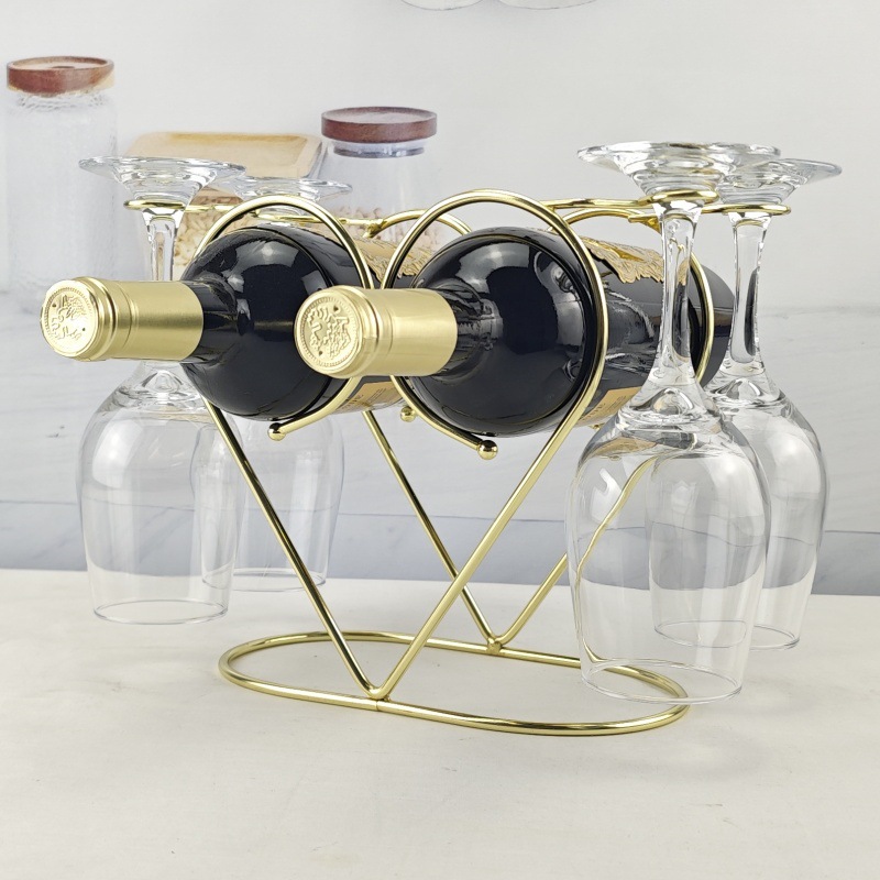 Loverxin Red Wine Glass Rack Upside down Household Wine Rack Goblet Upside down Rack Household Iron Ornaments Creative Storage Rack