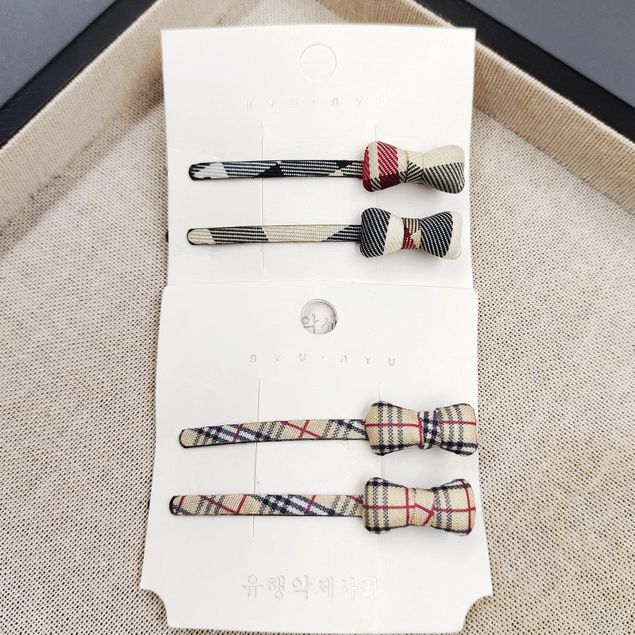 Fermaglio per capelli con fiocco a quadri stile giapponese coreano_voghion.com