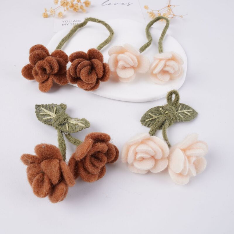 New Winter Romantic Wool Felt Gardenia Brooch Girly Visual Impact Soft Waxy Sweater Embellished Corsage