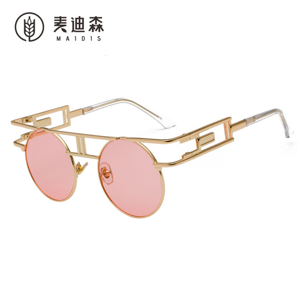 Men's retro retroreflective glasses solar-powered