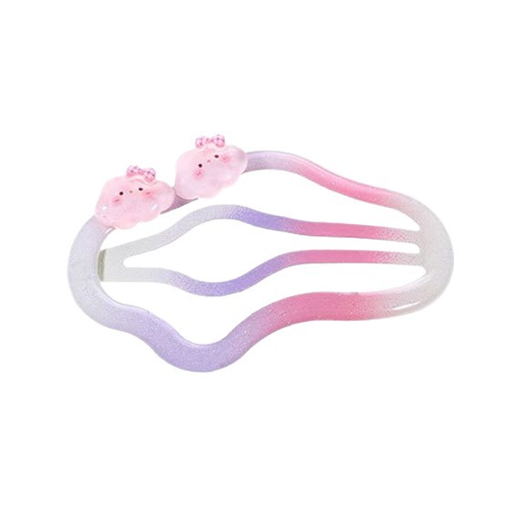 Hermosos clips de cabello nubes gradientes niñas frente cejas rotas clips de cabello BB niñas no lastimar clips de cabello tocado