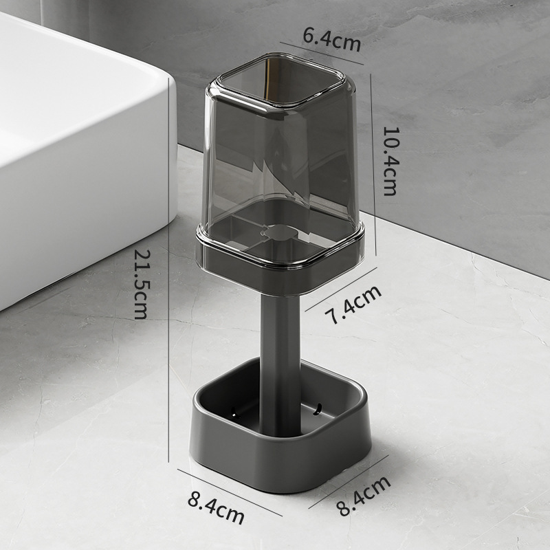 Toothbrush And Toothpaste Storage Holder With Mouthwash Cup Set_voghion.com