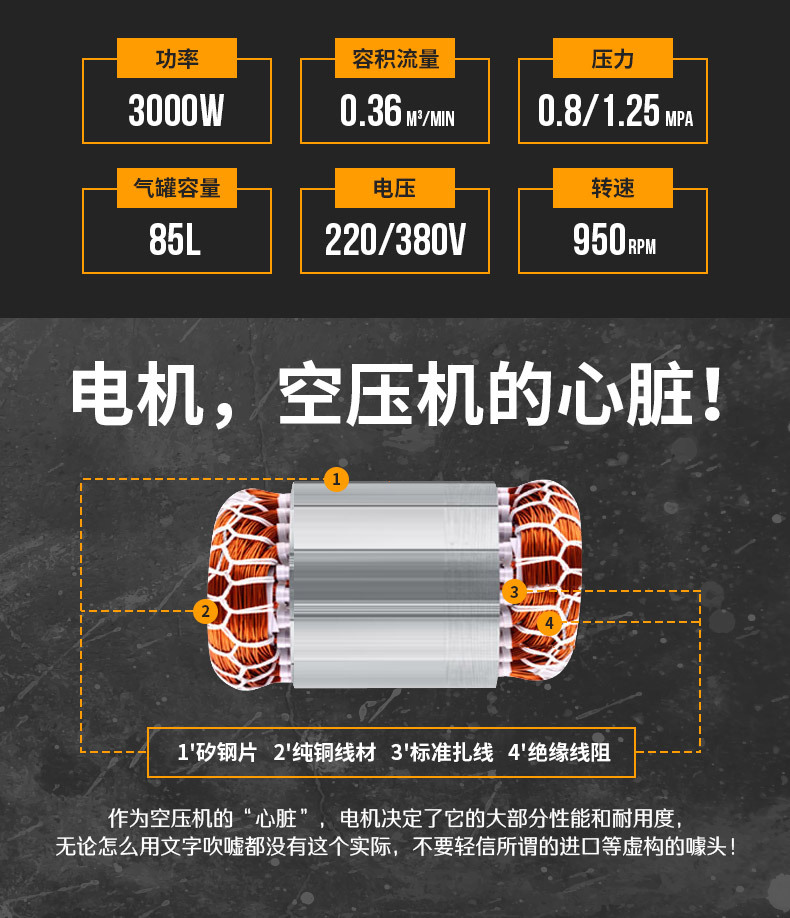Fengbao Air Compressor Industrial Grade Large 380V Air Compressor 220 High Pressure Air Pump Spray Paint 7.5Kw Auto Repair