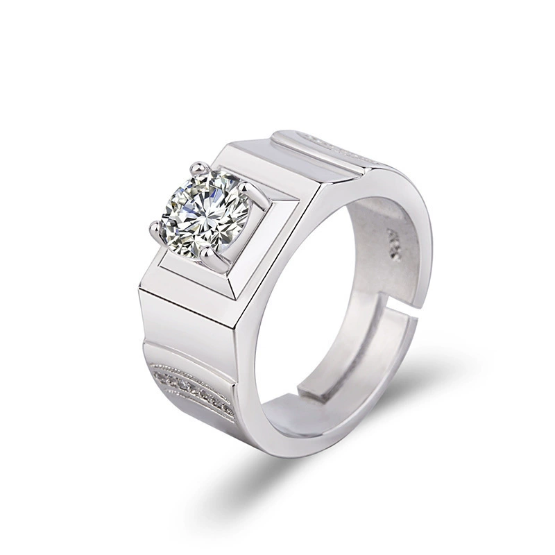 Платиновое мужское diamond обручальное кольцо, 2 карата, мужской стиль, оптом