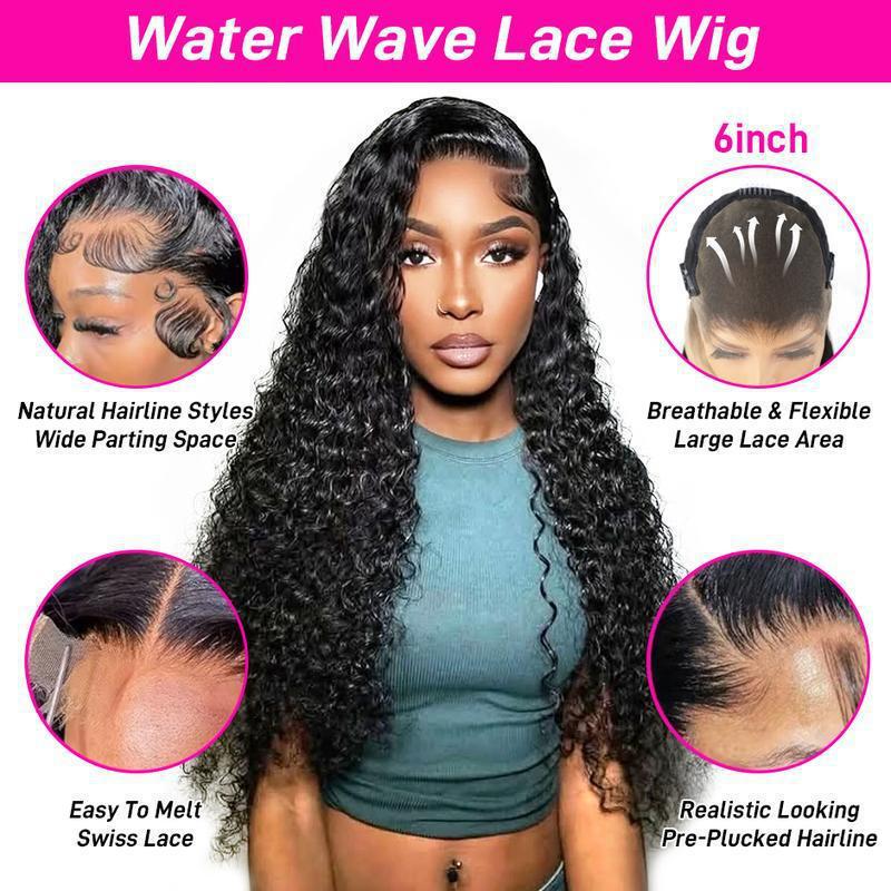 2026 Autumn and Winter Cross-Border Export New 13X6 Water Ripple Lace Forehead Wig 360 Degrees