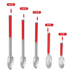 Stainless Steel BBQ Tongs, Kitchen Anti-Scalding Bun & Food Clips, Self-Service Barbecue Tool with Locking Clasp