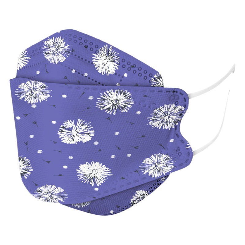 94 máscara protectora desechable de cuatro capas impresión en color máscara de boca de pescado de moda 3D máscara facial