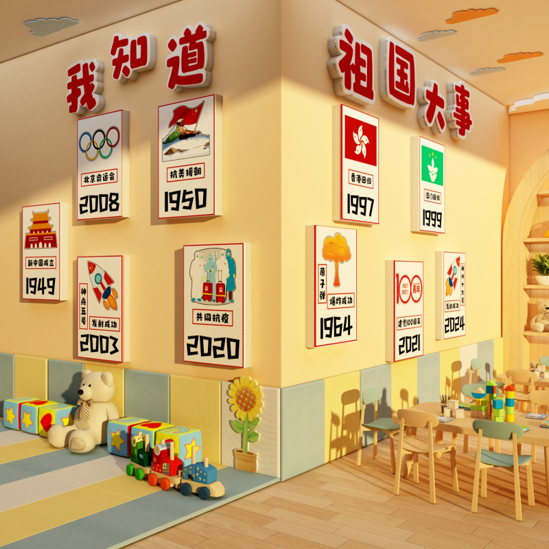 幼儿园环创爱国庆节氛围布置装饰红色主题文化墙贴祖国大事我知道|undefined