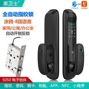Fingerprint Password Lock Graffiti Bluetooth Fully Automatic Smart Lock Ttlock Automatic Locking 5050 Electronic Lock Body