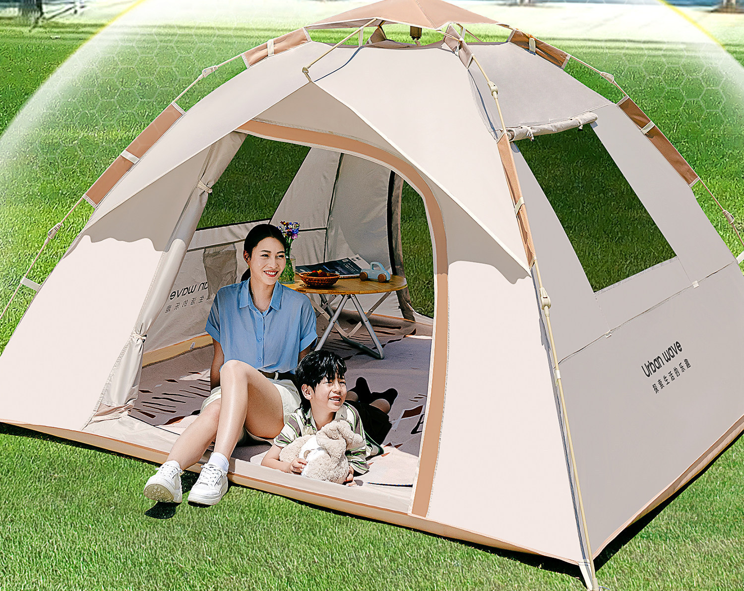 Tent for Outdoor Camping, Foldable, Portable, Fully Automatic Quick-Opening Tent, Outdoor Rainproof, Sun Protection, Thickened Tent