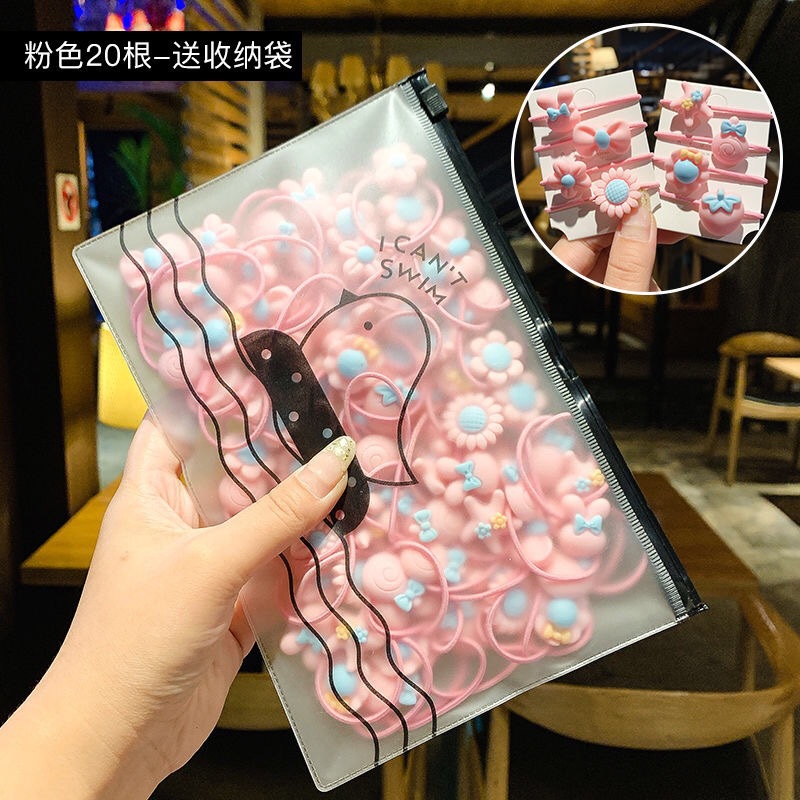 Cuerda de pelo para niños corbata de pelo para niñas goma pequeña banda de goma lindo bebé no duele tocado de pelo flor femenina cuerda de pelo Shixi