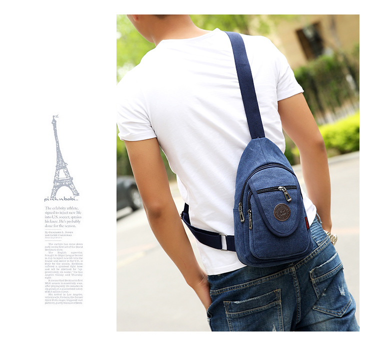 New men's chest bags, Korean-style single-shoulder bags, crossbody bags, men's and women's backpacks, Korean-style casual canvas bags, wholesale from manufacturers undefined