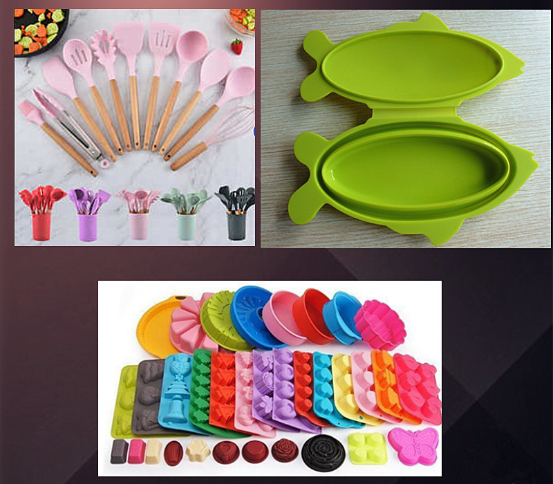 Özel İşlenmiş Gıda Sınıfı Silikon Mutfak Alet Seti Silikon Kaşık Spatula Pişirme 6 Parçalı Silikon Spatula Mutfak Alet Seti 3