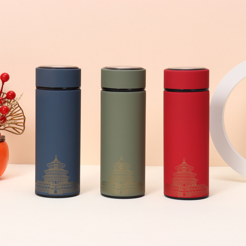 Guochao vacuum 304 stainless steel thermos cup office business straight tea cup portable gift cup logo Guochao vacuum 304 stainless steel thermos cup office business straight tea cup portable gift cup logo