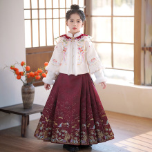 儿童冬季高端红色唐装过年衣服马面裙女童冬装新年喜庆拜年服古装