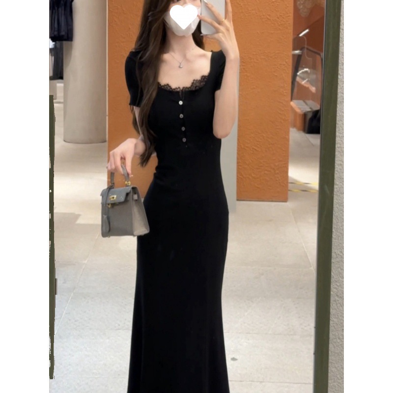 Black lace summer small design dress
