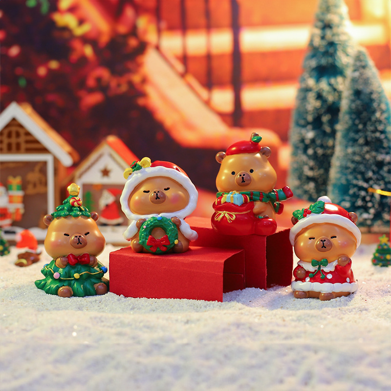 TUN TUN ZAI의 크리스마스 카니발 블라인드 박스 크리에이티브 트렌디 장난감 데스크탑 자동차 장식 친구에게 선물 보내기 도매