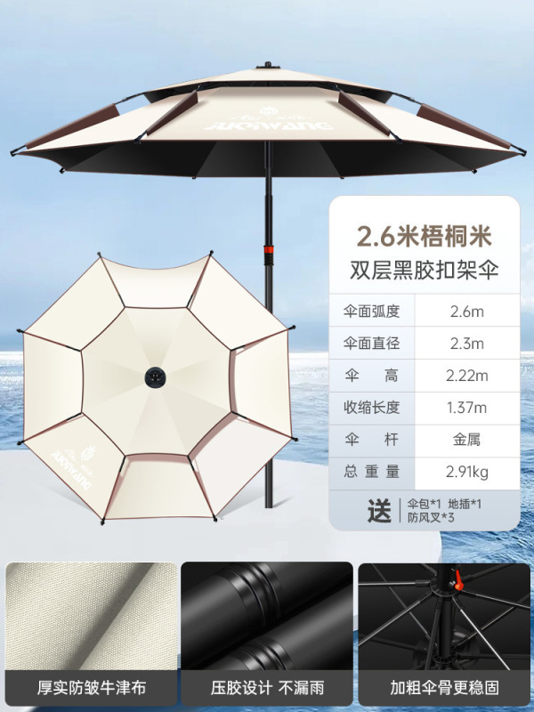 2025新款钓鱼伞户外专用拐杖大钓伞防暴雨加厚防晒防雨垂钓遮阳伞|undefined