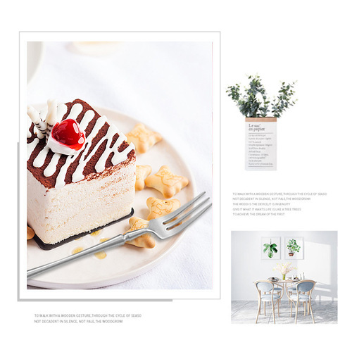 Factory direct sales stainless steel cutlery, fork, and spoon tableware, Western food, dessert, fruit coffee, 304 small waist cutlery, fork and spoon set