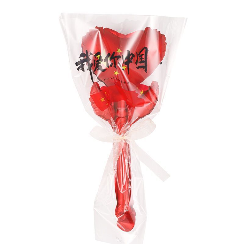 Día Nacional de flores globo trapezoidal bolsa de embalaje de moda decoración multibolsa trapezoidal floral engrosado simple bolsa de manga