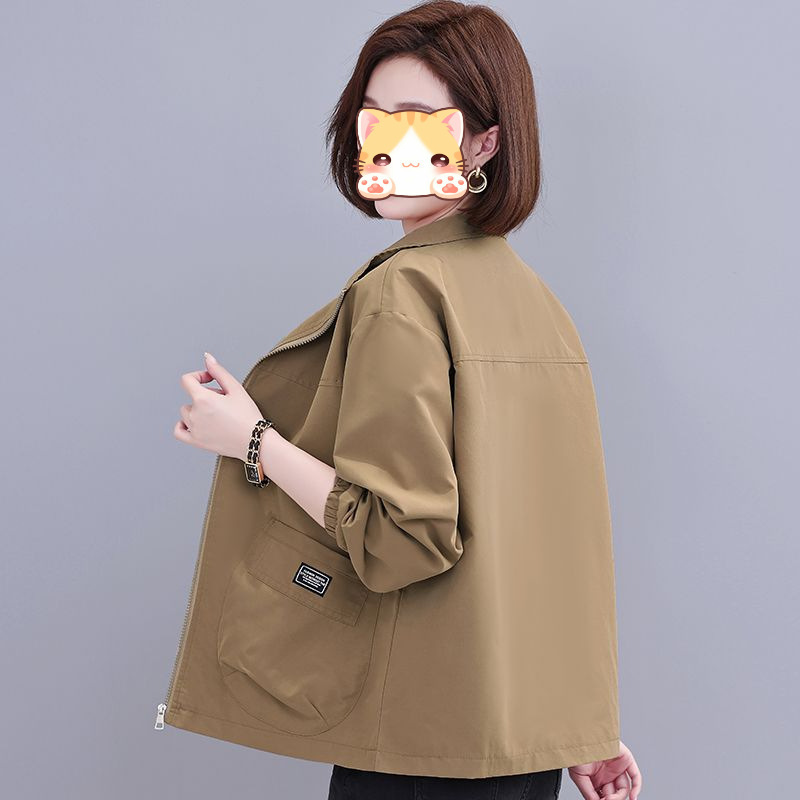 时尚百搭2025连帽妈妈单外套女春秋季新款休闲宽松气质减龄夹克衫|undefined