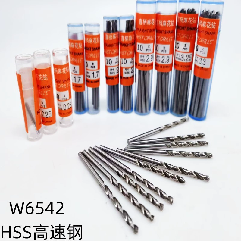 Сверло малое, спиральное, с прямым хвостовиком W6542, полностью шлифованное, из быстрорежущей стали, серебристо-белое, 0.2-6 мм, оптом от производителя