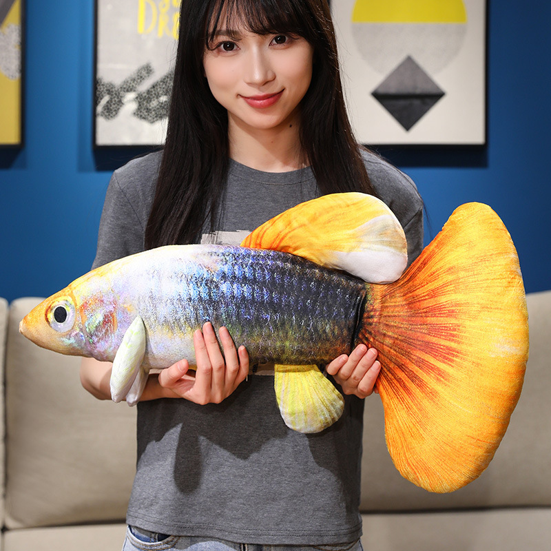 Muñecas de color Peacock juguetes de peluche peces dorados muñecas de peces tropicales muñecas de pescado simulado muñecas de almohada de tela accesorios de fotografía