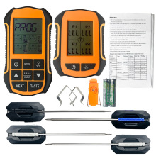 新款子母机四根针烧烤肉类温度计 150米远程监测无线食品温度计